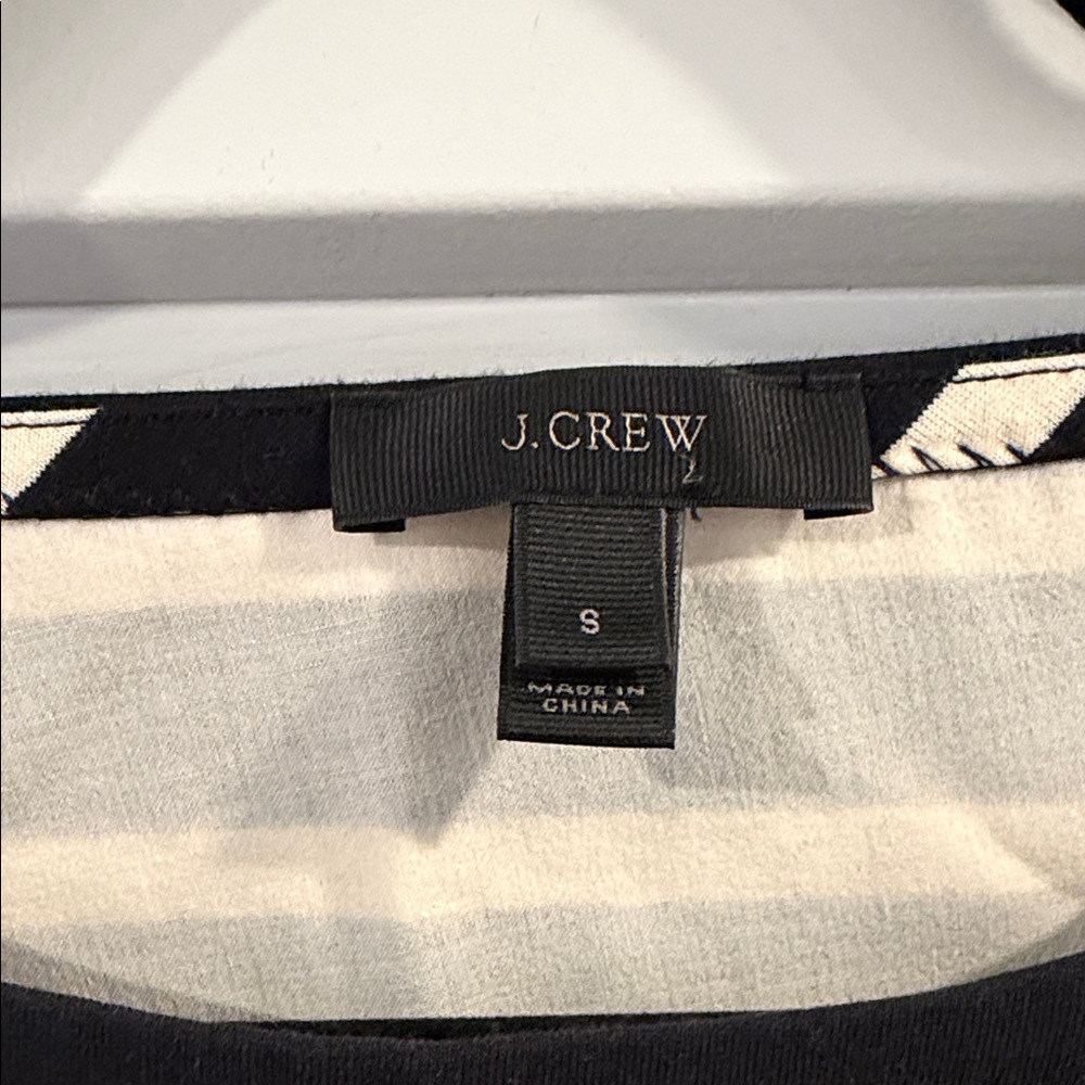 J. Crew Navy and White Striped Short Sleeve Top - Picture 2 of 3